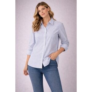 Talbots Woman Button Down Shirt 22W Wrinkle Resistant Striped Long Sleeve NWT